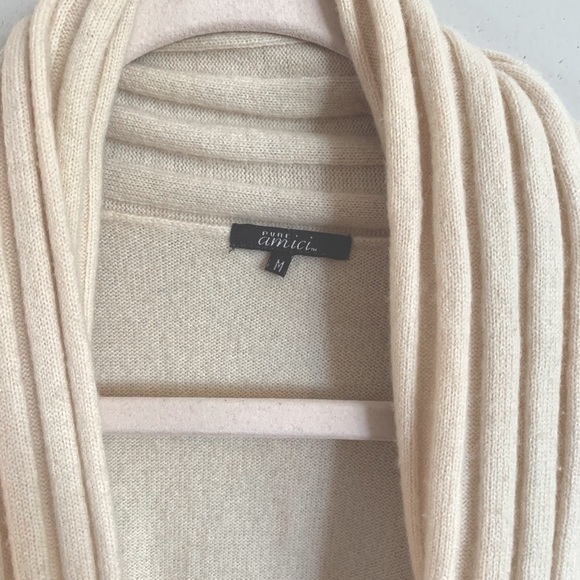 Amici Cream 100% Cashmere sleeveless cardigan tunic - Picture 3 of 9